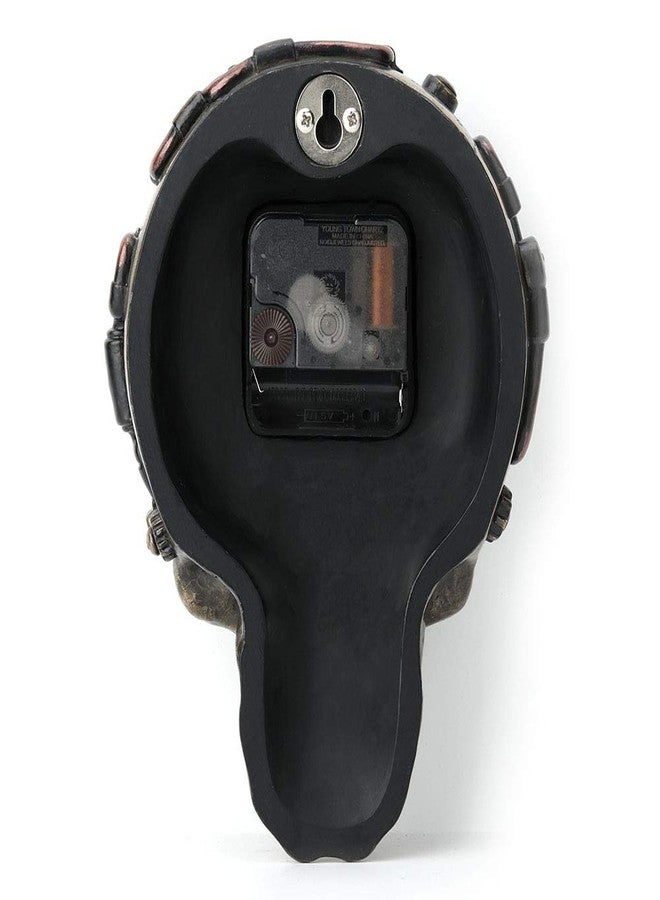 Veronese Design 8.1 Inch Steampunk Flat Skull Mechanical Gage Hanging Wall Clock Antique Bronze Finish Wall Sculpture - Image 4