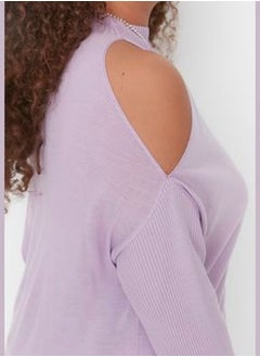 trendyol Lilac Cut Out Detailed Knitwear Sweater TBBAW23AN00025  - Image 2