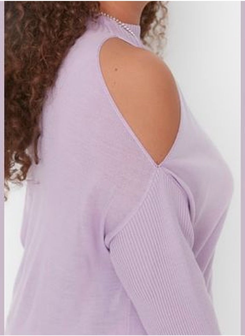 trendyol Lilac Cut Out Detailed Knitwear Sweater TBBAW23AN00025  - Image 2