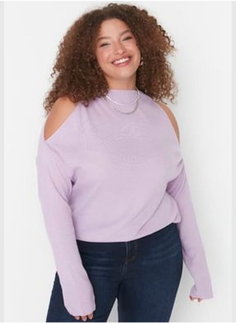 trendyol Lilac Cut Out Detailed Knitwear Sweater TBBAW23AN00025  - Image 3