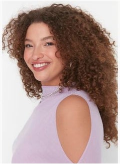 trendyol Lilac Cut Out Detailed Knitwear Sweater TBBAW23AN00025  - Image 4