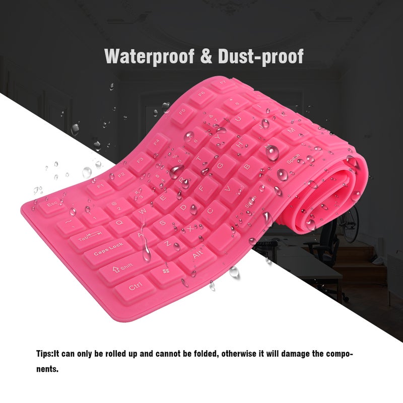 108 Keys USB Silicone Flexible Foldable Keyboard Waterproof USB Silent Keys For Laptop Desktop Keyboard - Image 3