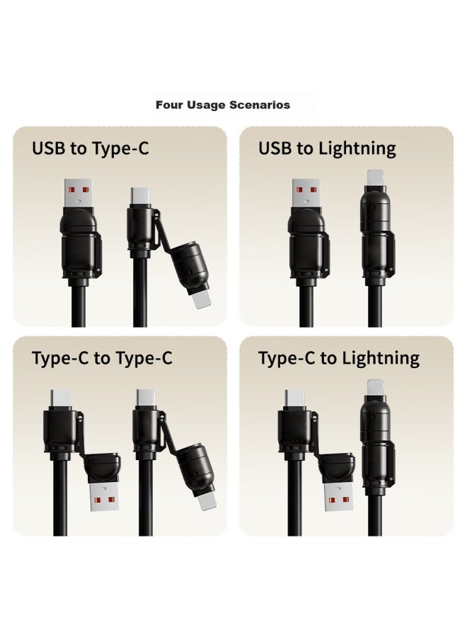 Jowoye W Xiaomi Super Fast Charge Huawei Car Screen Projection Carplay Phone Data Cable For Apple Computer Itools Android Audi Volkswagen Spring Telescopic Cable - Image 5