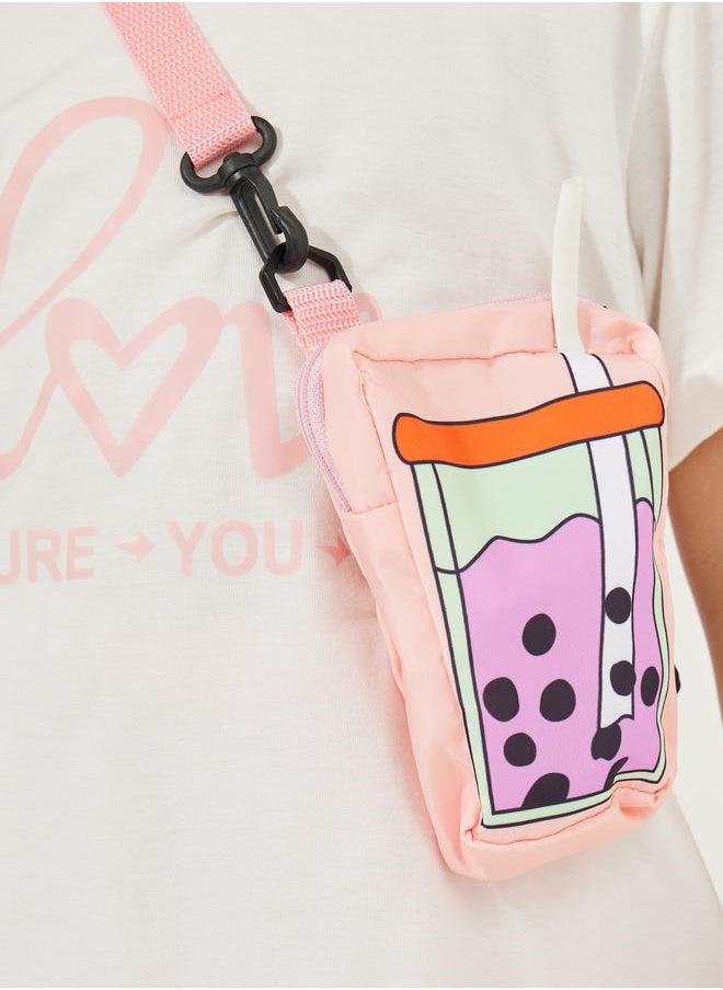 Styli Pack of 3 - Slogan Print T-Shirt, Cuffed Joggers & Sling Bag  - Image 3