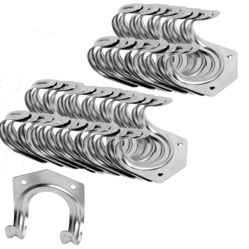 Wideskall Universal Galvanized Metal Utility Storage Hooks for Garden Tools Pack of 25