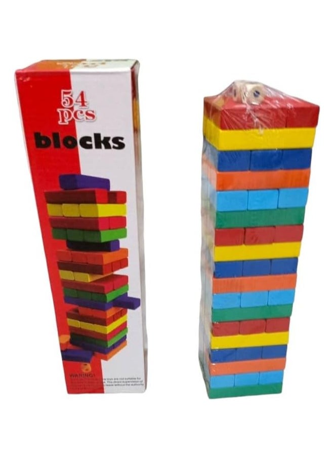 54 large wooden pieces of casual wooden Jenga games 