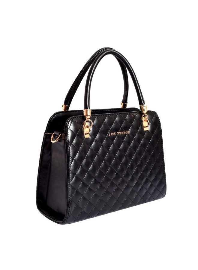 LINO PERROS Lino Perros Faux Leather Handbag (BLACK)  - Image 2