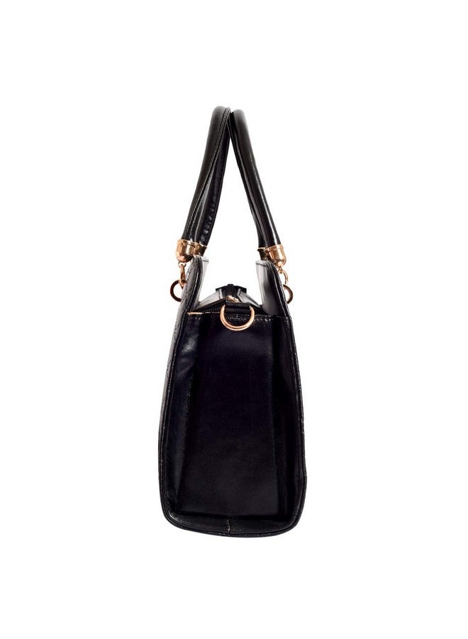 LINO PERROS Lino Perros Faux Leather Handbag (BLACK)  - Image 3