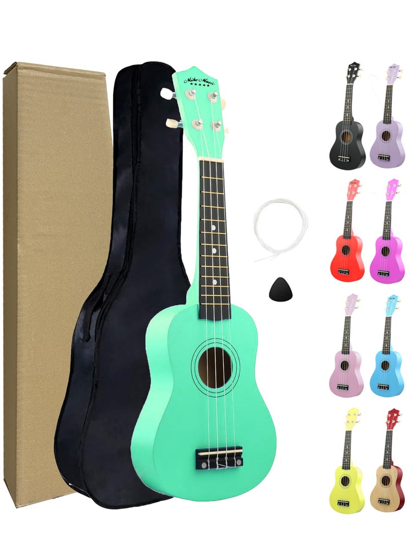 Mike Music - Soprano Ukulele for Kids Adults 21 inch Ukuleles for Beginners Ukalelee Uke Hawaii Mini Guitar for Kids Beginners Students Small Guitar Ukulele with Gig Bag, 1 Spare String and Pick-Green - Image 1