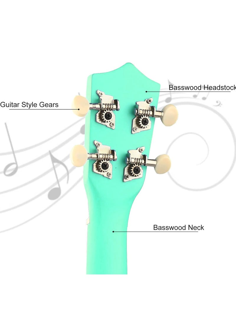 Mike Music - Soprano Ukulele for Kids Adults 21 inch Ukuleles for Beginners Ukalelee Uke Hawaii Mini Guitar for Kids Beginners Students Small Guitar Ukulele with Gig Bag, 1 Spare String and Pick-Green - Image 1