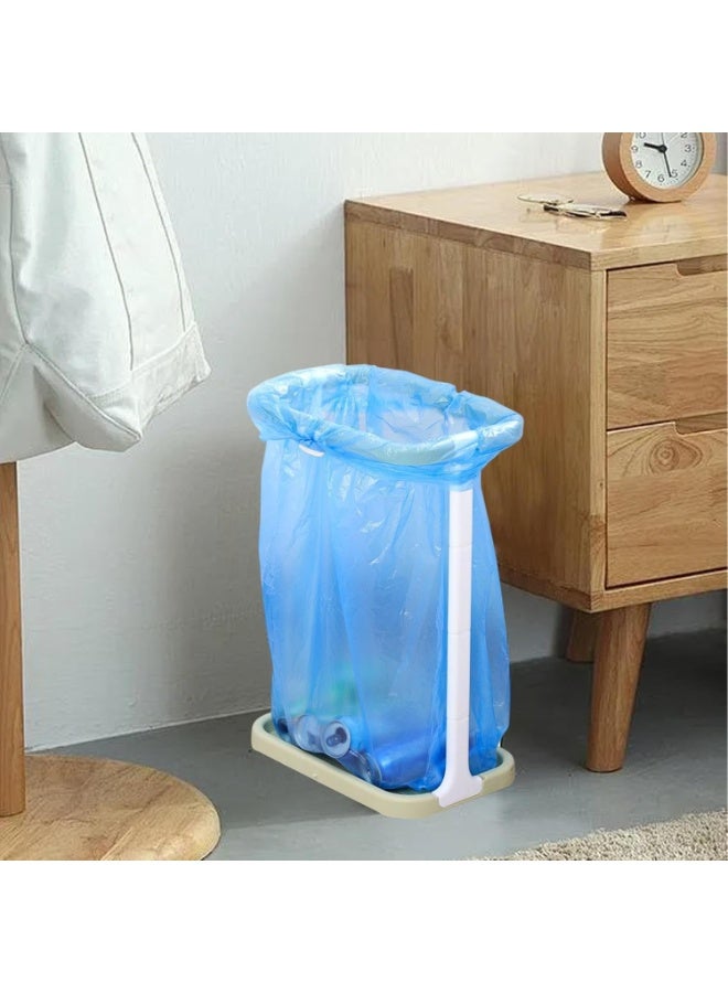 Adjustable Garbage Bag Holder Folding Trash Bin Stand Height 41 to 54 cm Wide Opening Odor Control with Drip Tray Waste Sorting Rack for Kitchen Living Room Office Bathroom Outdoor Camping Includes One Roll 60 x 70 cm Garbage Bags - Image 4