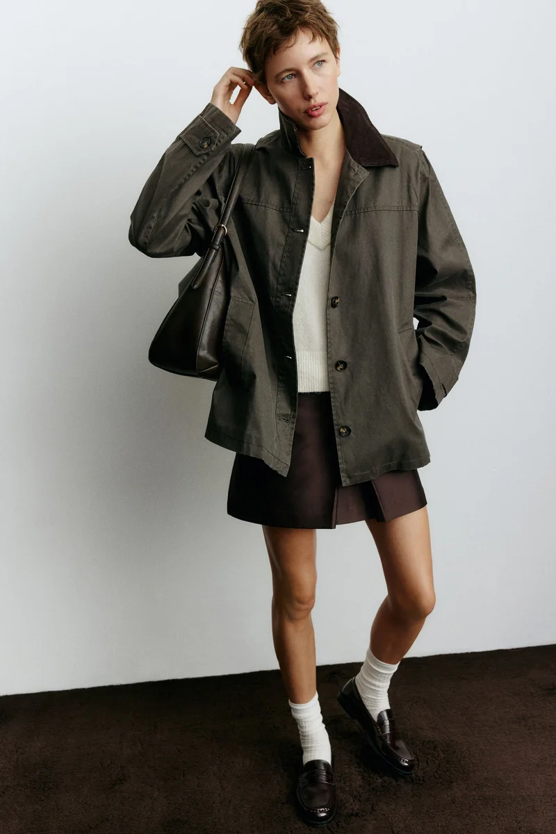 H&M Corduroy-collar jacket