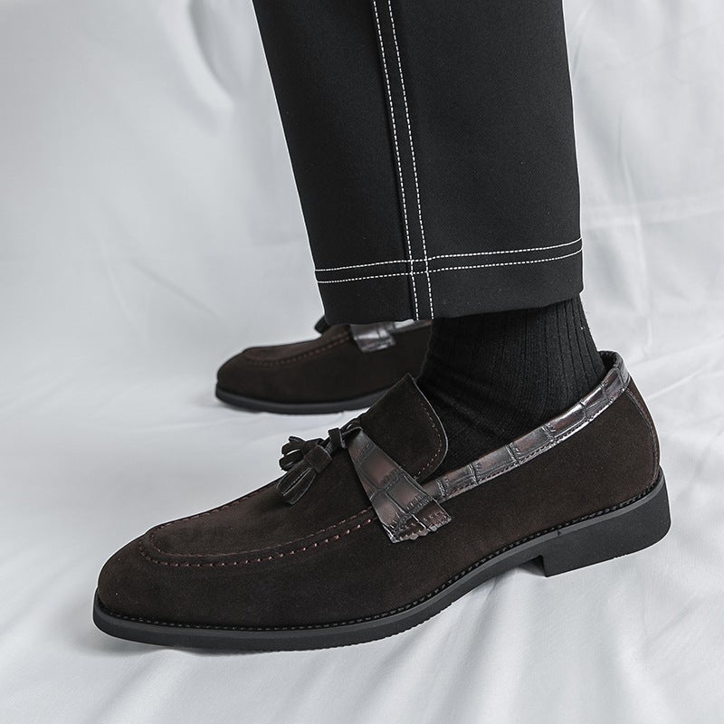 Large Size Men'S Suede Lazy Bean Shoes 2025 New British Men'S Tassel Casual Loafers - Image 2