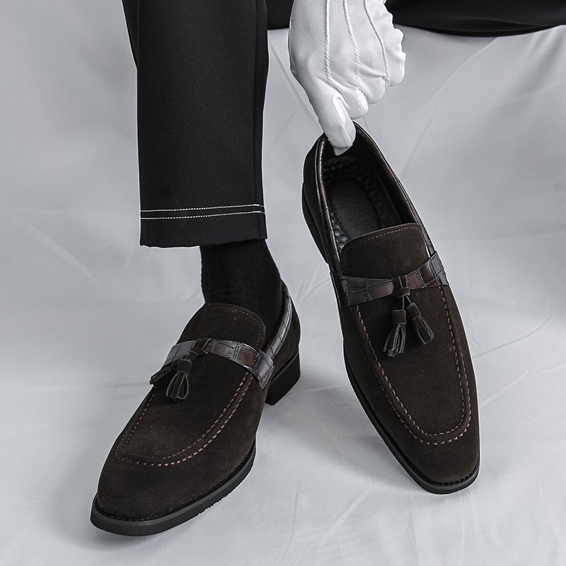 Large Size Men'S Suede Lazy Bean Shoes 2025 New British Men'S Tassel Casual Loafers - Image 4