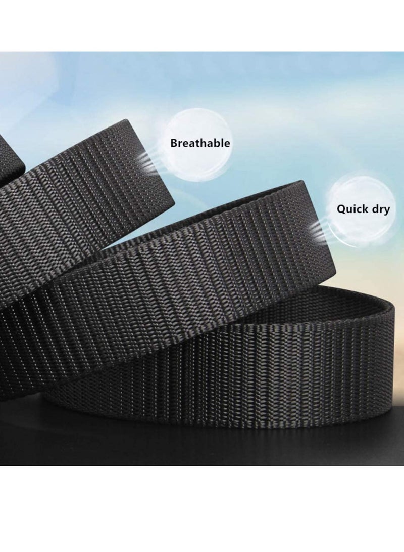 KASTWAVE 5 Pack Nylon Belts for Men with Webbing Canvas Outdoor Webbing with Plastic Buckle for Men's Father Boys Birthday Gifts (Black, Khaki, Army Green, Navy Blue, Grey) - Image 3
