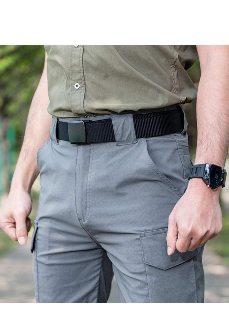 KASTWAVE 5 Pack Nylon Belts for Men with Webbing Canvas Outdoor Webbing with Plastic Buckle for Men's Father Boys Birthday Gifts (Black, Khaki, Army Green, Navy Blue, Grey) - Image 5