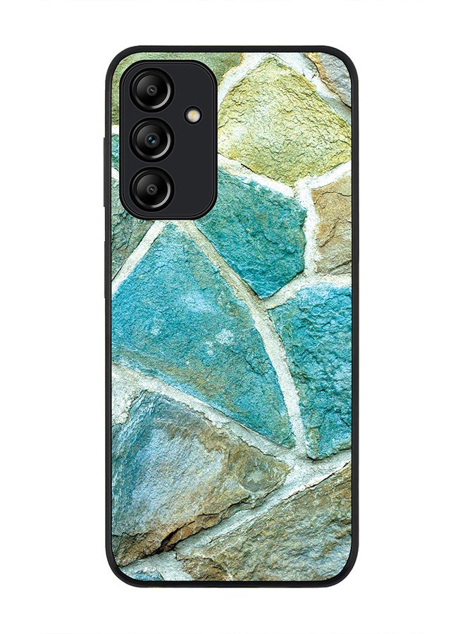 Stylizedd Rugged Black edge case for Samsung Galaxy A15 / A15 5G, Slim fit Soft Case Flexible Rubber Edges Anti Drop TPU Gel Thin Cover- Aqya Stones - Image 1