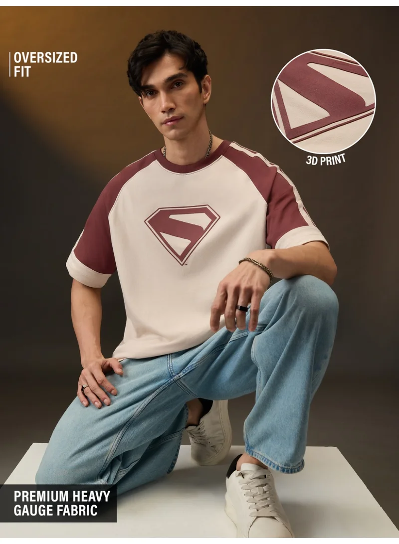 The Souled Store Men Superman Graphic HD Print Multicolor Oversized T-Shirt