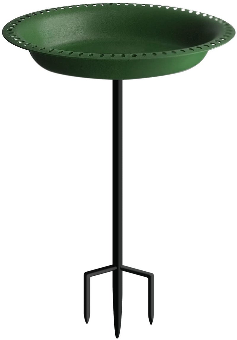 Garbuildman 28-inch Lightweight Birdbaths Antique Decoration Detachable Birdfeeder & Bird Bath for Outdoor Garden, Oblong Dark Green - Image 1