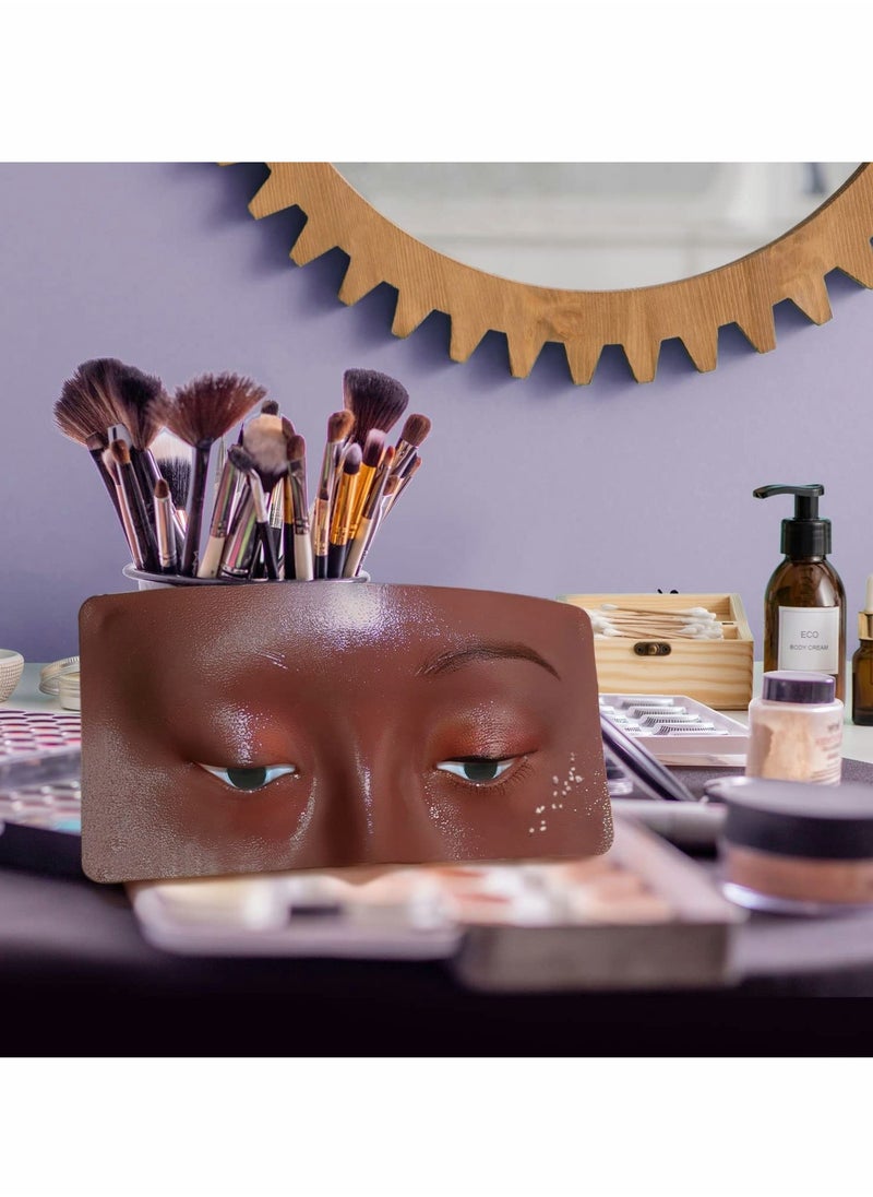 Generic - 3D Realistic Makeup Practice Face Pad with 5 Brushes for Artists - Perfect for Eyeshadow, Eyeliner, Eyebrow, and Lash Mapping - Image 1