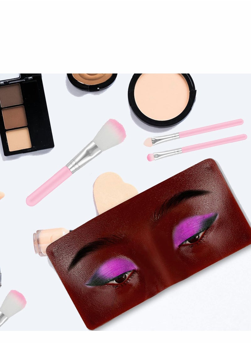 Generic - 3D Realistic Makeup Practice Face Pad with 5 Brushes for Artists - Perfect for Eyeshadow, Eyeliner, Eyebrow, and Lash Mapping - Image 1