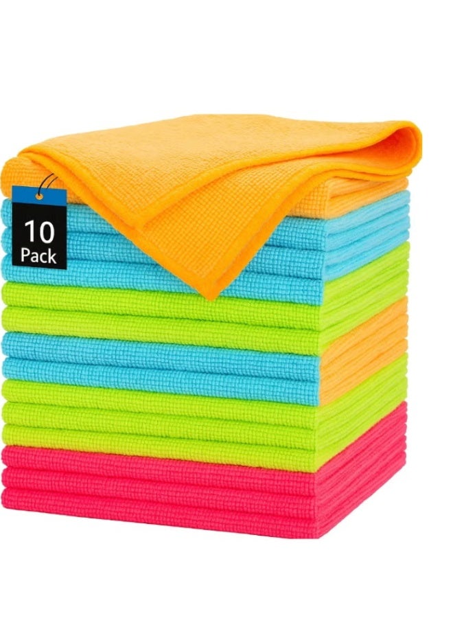 10 Pack Microfiber Cleaning Cloth Multi Purposes Kitchen Towel Set (30 X 30 Cm) Super Absorbent Reusable Cleaning Towels - Kitchen Cloth - Image 1