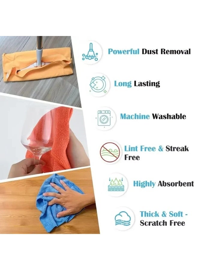 10 Pack Microfiber Cleaning Cloth Multi Purposes Kitchen Towel Set (30 X 30 Cm) Super Absorbent Reusable Cleaning Towels - Kitchen Cloth - Image 3