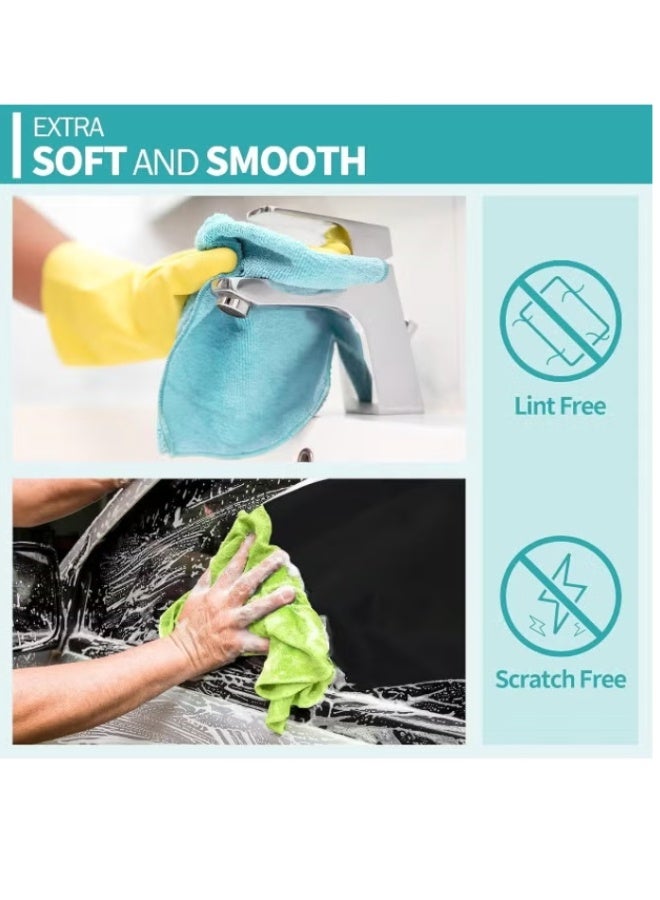 10 Pack Microfiber Cleaning Cloth Multi Purposes Kitchen Towel Set (30 X 30 Cm) Super Absorbent Reusable Cleaning Towels - Kitchen Cloth - Image 2
