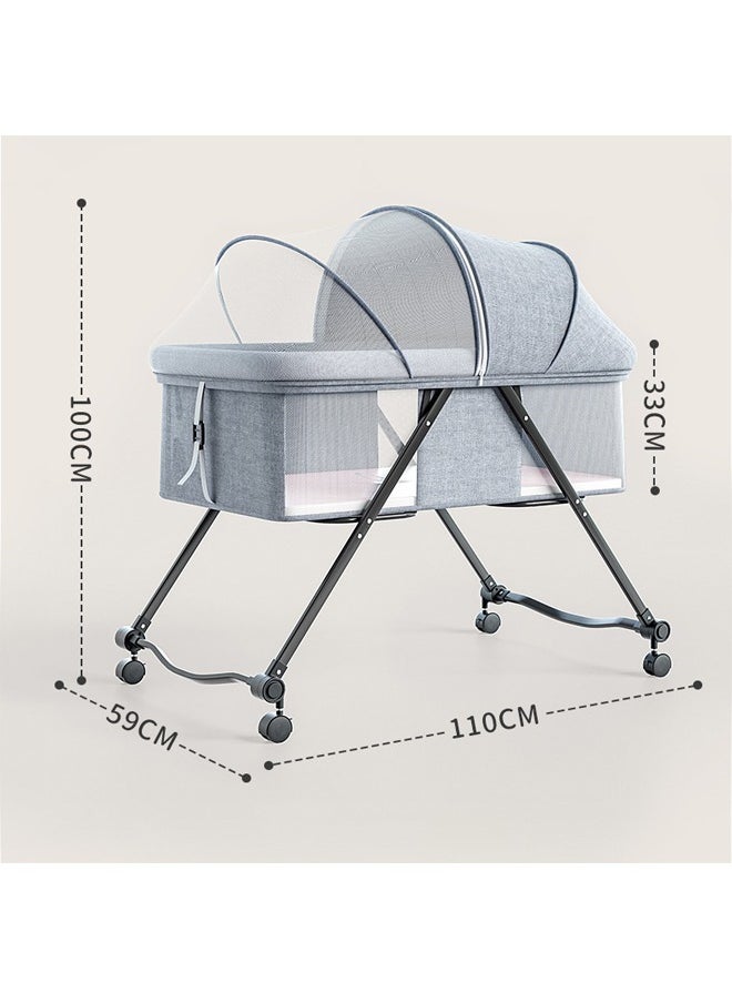 Bedside Sleeper Bedside Crib, Baby Bassinet Travel Baby Crib Baby Bed with Breathable Net,Adjustable Portable Bed