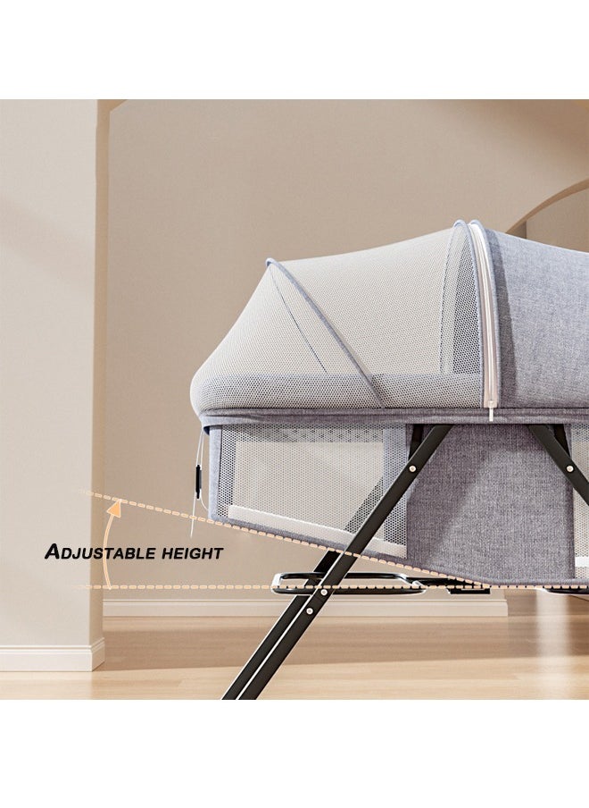 Bedside Sleeper Bedside Crib, Baby Bassinet Travel Baby Crib Baby Bed with Breathable Net,Adjustable Portable Bed