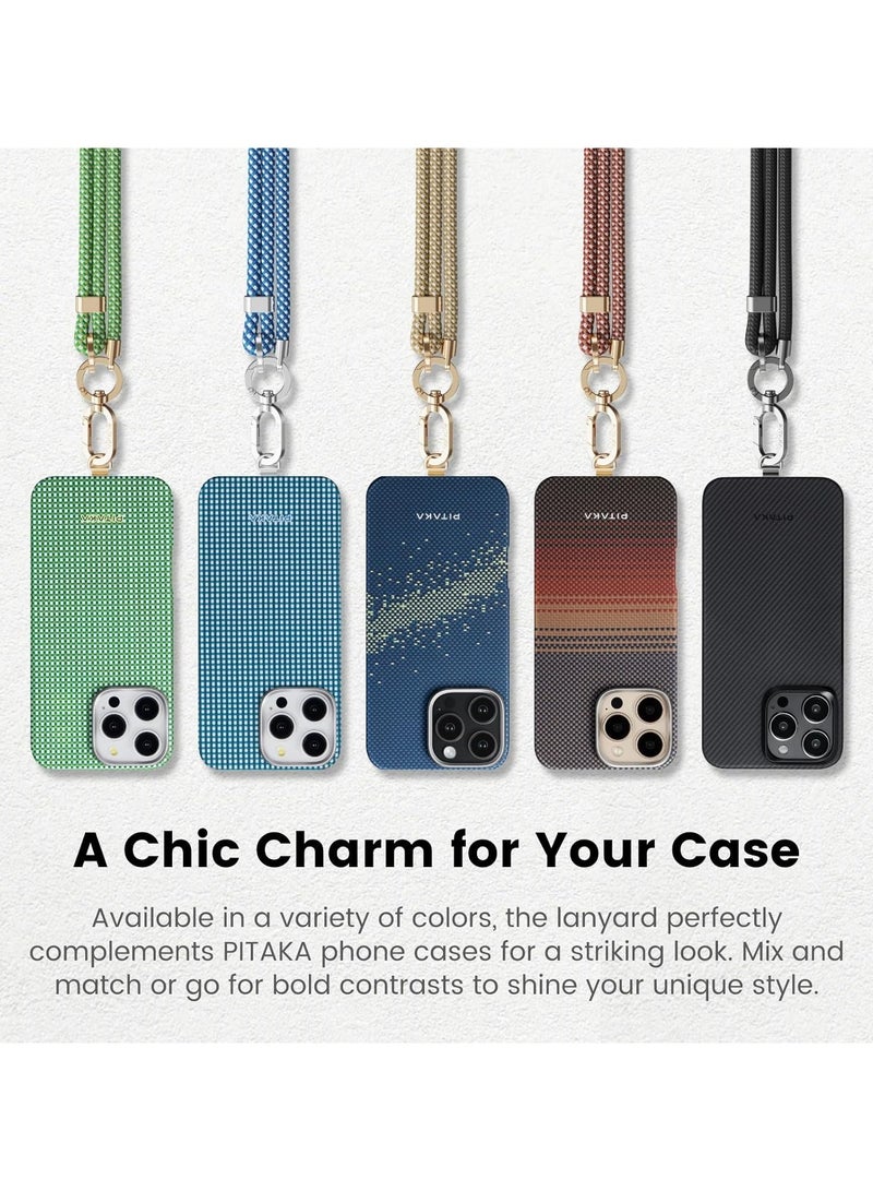 PITAKA pitaka Phone Lanyard, Adjustable Phone Strap with 3 Wearing Styles, Multifuctional Phone Strap Crossbody, Phone Wrist Strap, and Phone Neck Lanyard Compatible with iPhone 16 Pro Max - Black  - Image 2