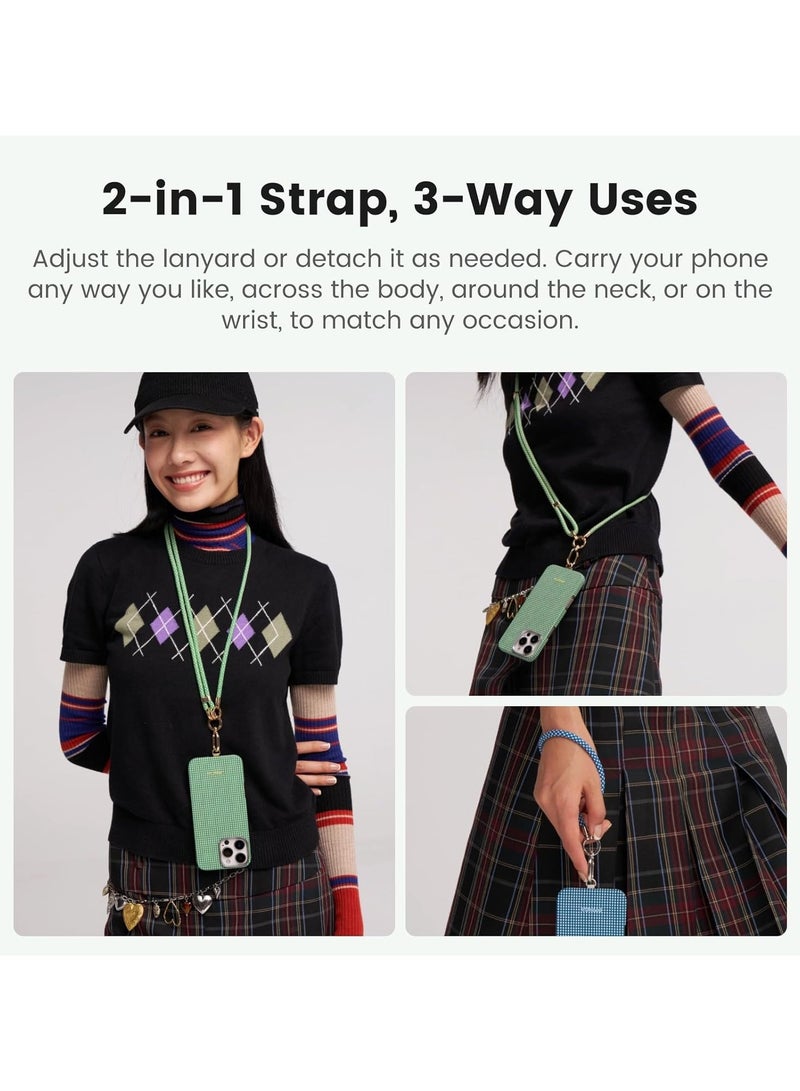 PITAKA pitaka Phone Lanyard, Adjustable Phone Strap with 3 Wearing Styles, Multifuctional Phone Strap Crossbody, Phone Wrist Strap, and Phone Neck Lanyard Compatible with iPhone 16 Pro Max - Black  - Image 5