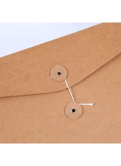 VANRA Kraft Paper File Folders A4 Envelopes Project Pockets Document Wallet Bag With String And Button Closure No Expansion File Organisers For Business School Office A4/C4 (Kraft Brown 5 Packs）  - Image 4