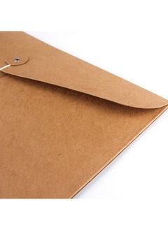 VANRA Kraft Paper File Folders A4 Envelopes Project Pockets Document Wallet Bag With String And Button Closure No Expansion File Organisers For Business School Office A4/C4 (Kraft Brown 5 Packs）  - Image 5