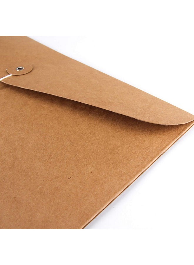 VANRA - Kraft Paper File Folders A4 Envelopes Project Pockets Document Wallet Bag With String And Button Closure No Expansion File Organisers For Business School Office A4/C4 (Kraft Brown 5 Packs） - Image 1