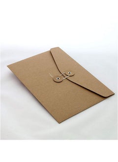 VANRA Kraft Paper File Folders A4 Envelopes Project Pockets Document Wallet Bag With String And Button Closure No Expansion File Organisers For Business School Office A4/C4 (Kraft Brown 5 Packs）  - Image 2