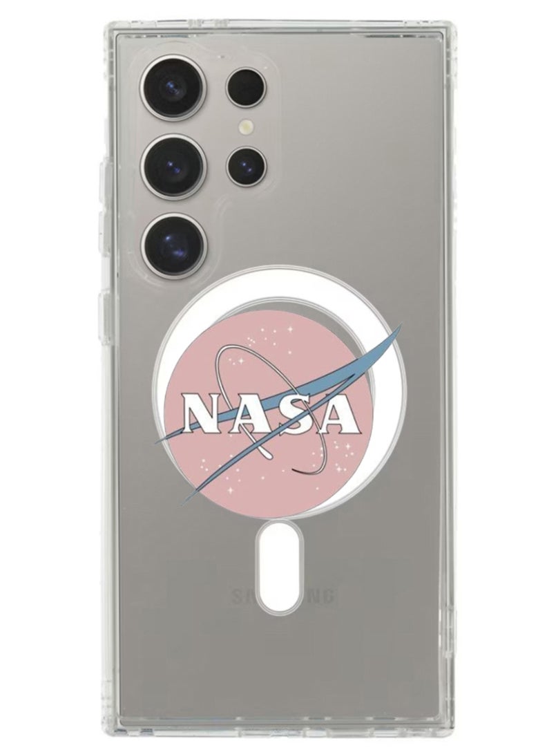 Theodor - Magnetic Case for Samsung Galaxy S24 Ultra 6.8-inch Compatible with MagSafe Wireless Charging, Shockproof Phone Bumper Cover Nasa Pink - Image 1