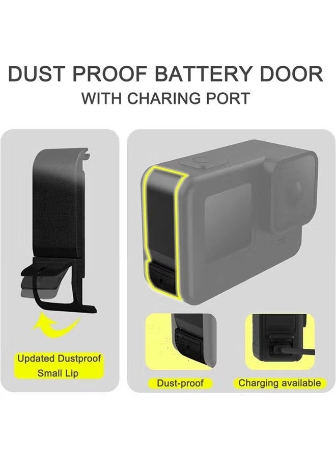 Silicone Case for GoPro Hero 13 Black,Battery Side Cover&Screen Protectors&Lens Caps&Lanyard&Sticky Adhesive Pads Accessories Kit - Image 3