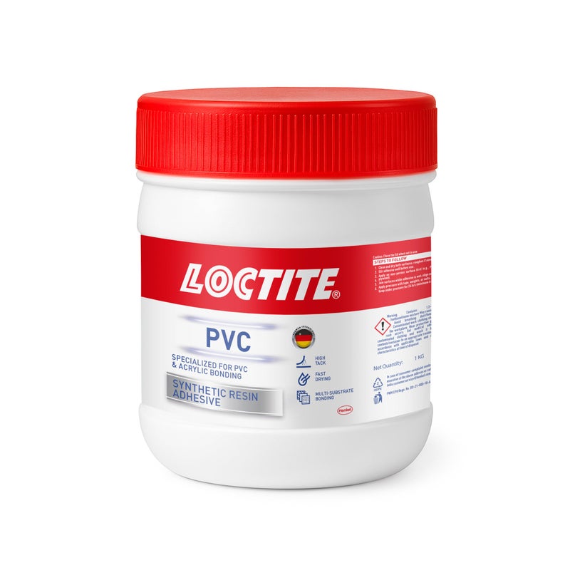 LOCTITE PVC| Syntetic resin adhesive|Speacialized for PVC & Acrylic bonding|Hightack|Fast drying| Multi-substrate bonding 1kg x pack of 1 - Image 3
