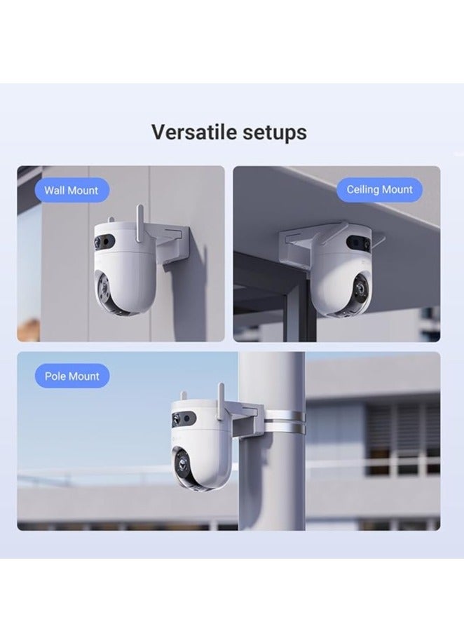 Camera The  dual lens Wi Fi surveillance camera features 3K resolution and dual lenses that work together to ensure consistent visibility even when the lens angles differ It offers 8x zoom color night vision two way communication H.265 support a 64GB memory card and reduced fall leaf and insect alerts - Image 3