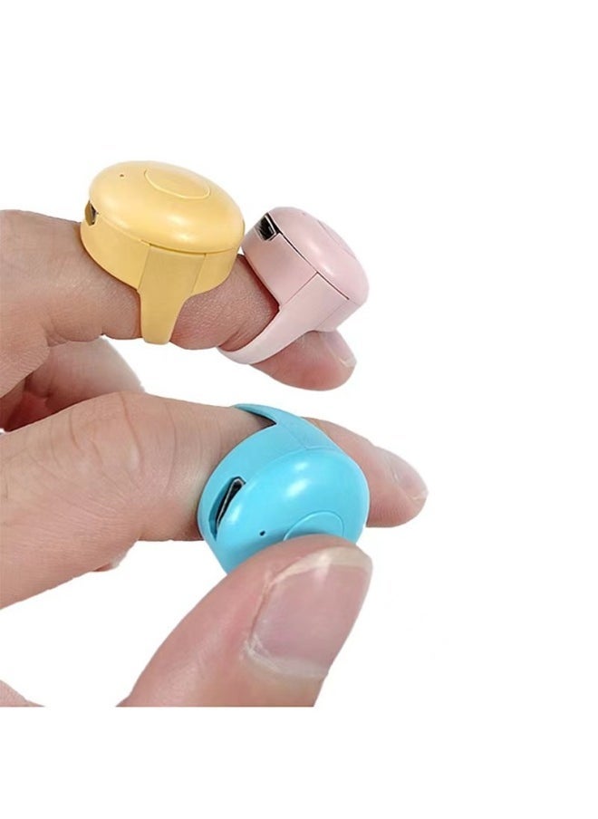 Bluetooth Fingertip Video Controller Trembles Fast Hand Short Video Page Turning Browser Mobile Phone Remote Control Ring Controller-Color:Yellow (single Button) - Image 1