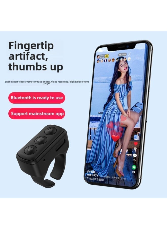 Bluetooth Fingertip Video Controller Trembles Fast Hand Short Video Page Turning Browser Mobile Phone Remote Control Ring Controller-Color:Yellow (single Button) - Image 3