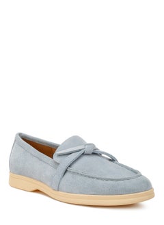 London Rag Suede Knot Detailed Loafers in Baby Blue  - Image 2
