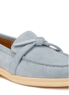 London Rag Suede Knot Detailed Loafers in Baby Blue  - Image 5
