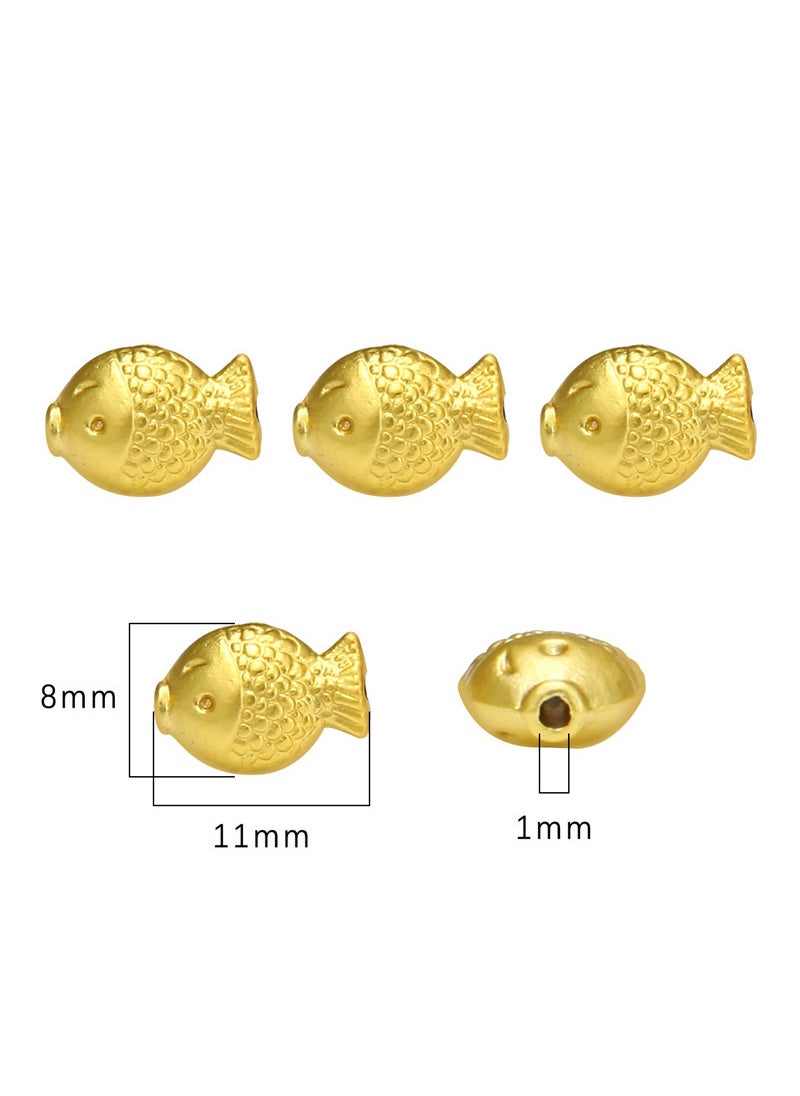 Generic Alloy Auspicious Cloud Goldfish Pendant DIY Jewelry Making Goldfish 11 × 8mm aperture 1mm 4/bag 