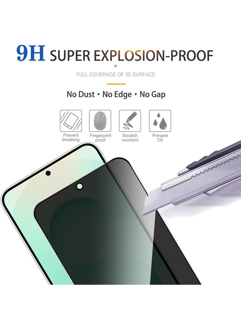 Privacy Screen protector for Samsung Galaxy A57 / Samsung Galaxy A37 / Galaxy S25 FE Screen Protector Tempered Glass [Anti-Glare][HD Full Coverage][Scratch Resistant][9H Hardness] - Image 3