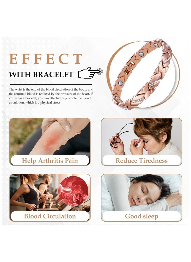 Ru syanl Ultra Magnetic Pure Copper Bracelets for Women with 3500 Gauss Magnets  - Image 4