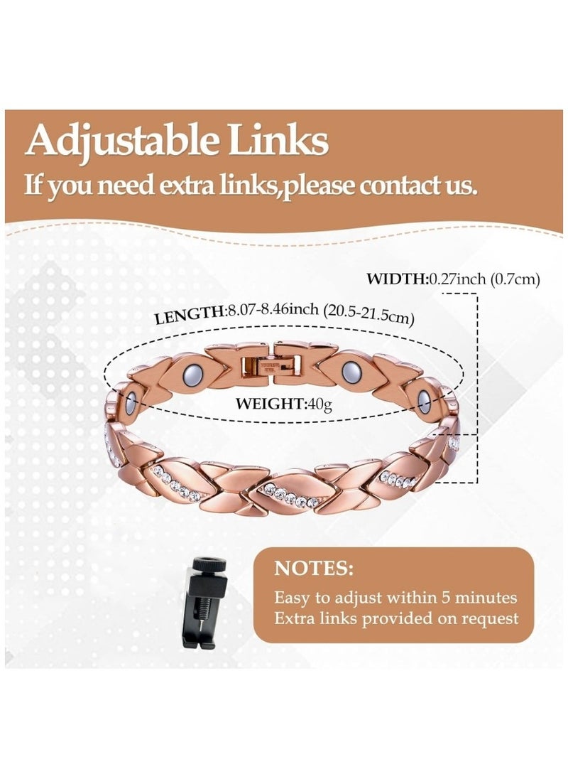 Ru syanl Ultra Magnetic Pure Copper Bracelets for Women with 3500 Gauss Magnets  - Image 2