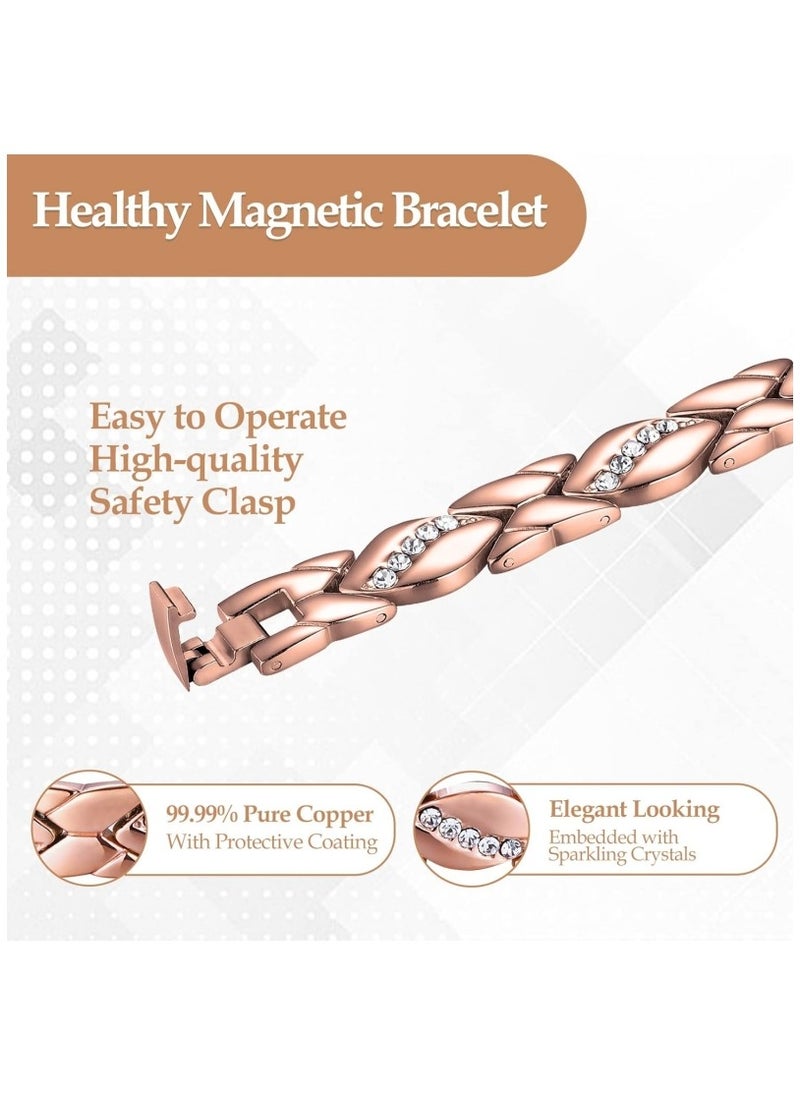 Ru syanl Ultra Magnetic Pure Copper Bracelets for Women with 3500 Gauss Magnets  - Image 3