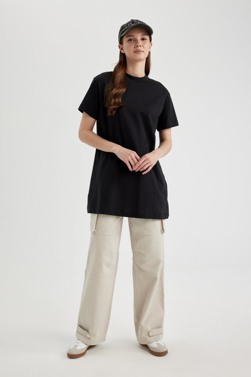 DeFacto Woman Regular Fit Crew Neck Short Sleeve Cotton T  - Image 3